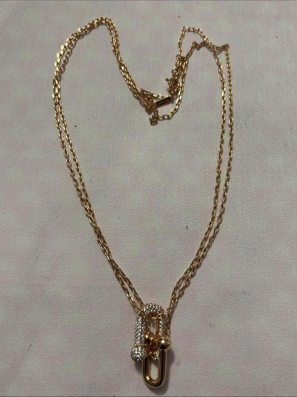 Tiffany & Co. Rose-Gold & Diamond Double Chain Necklace